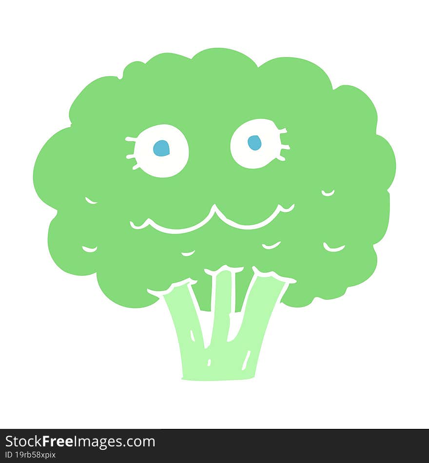 flat color illustration of broccoli. flat color illustration of broccoli