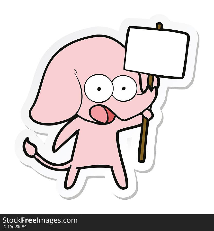 sticker of a cute cartoon elephant