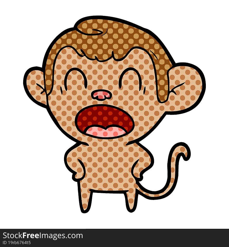 shouting cartoon monkey. shouting cartoon monkey