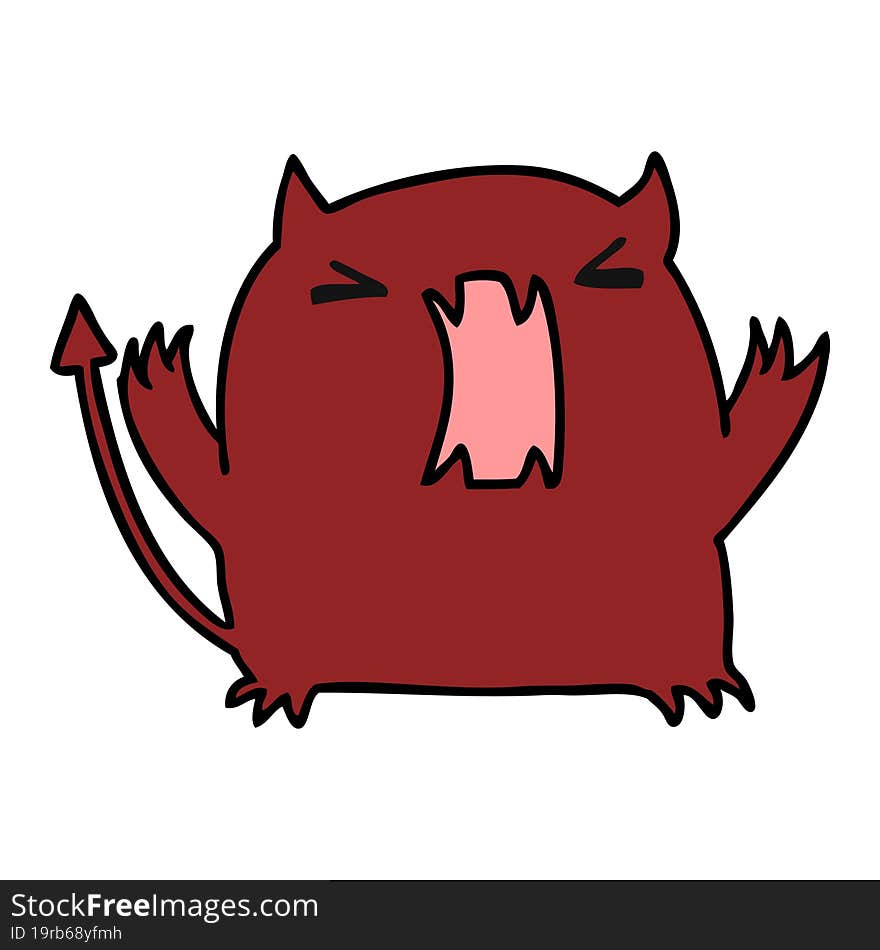 Cartoon Of A Cute Kawaii Devil