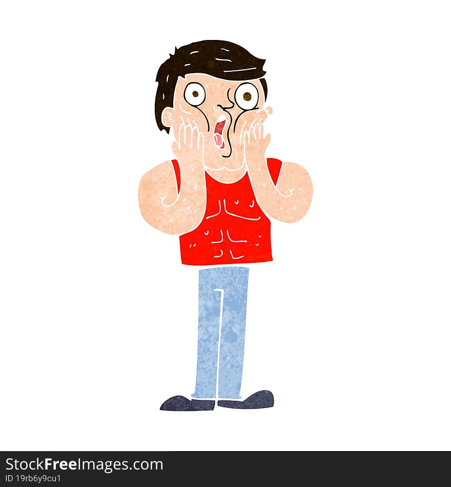 Cartoon Shocked Gym Man