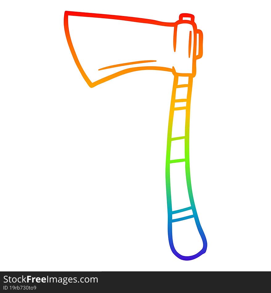 rainbow gradient line drawing cartoon viking axe