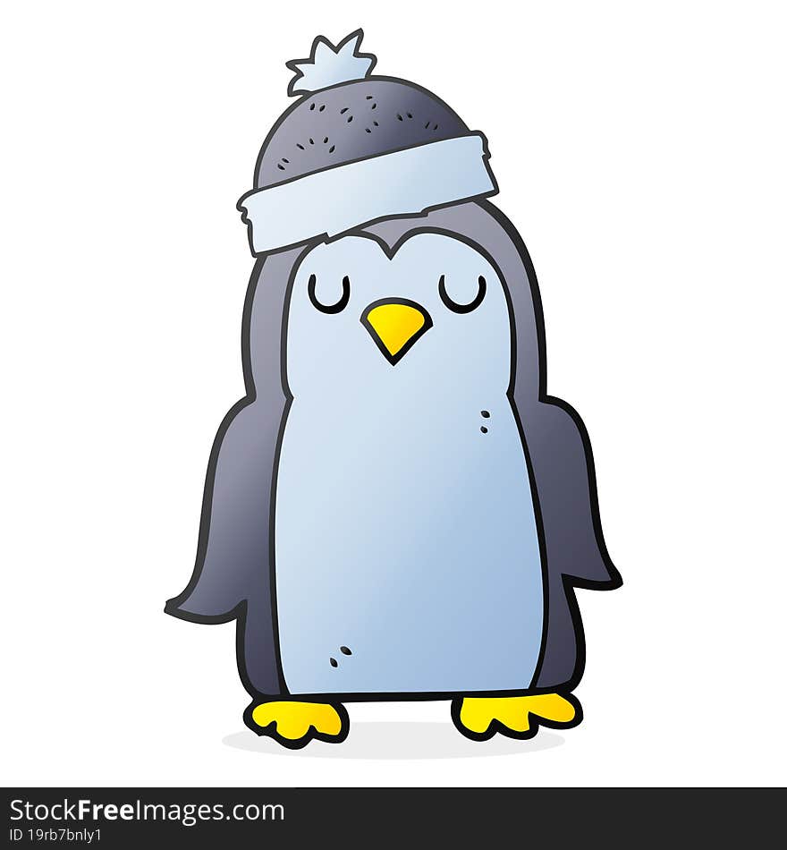 freehand drawn cartoon penguin