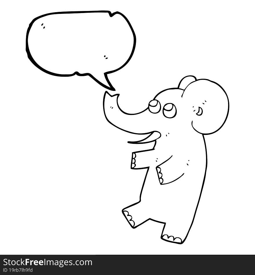 speech bubble cartoon cute elephant