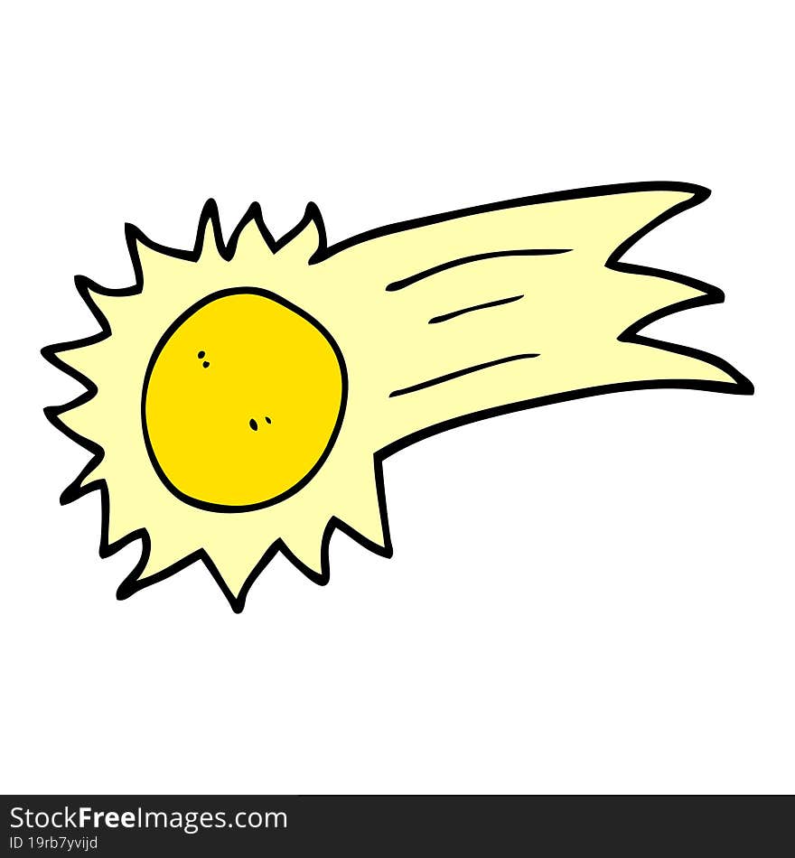 Cartoon Doodle Flying Sun