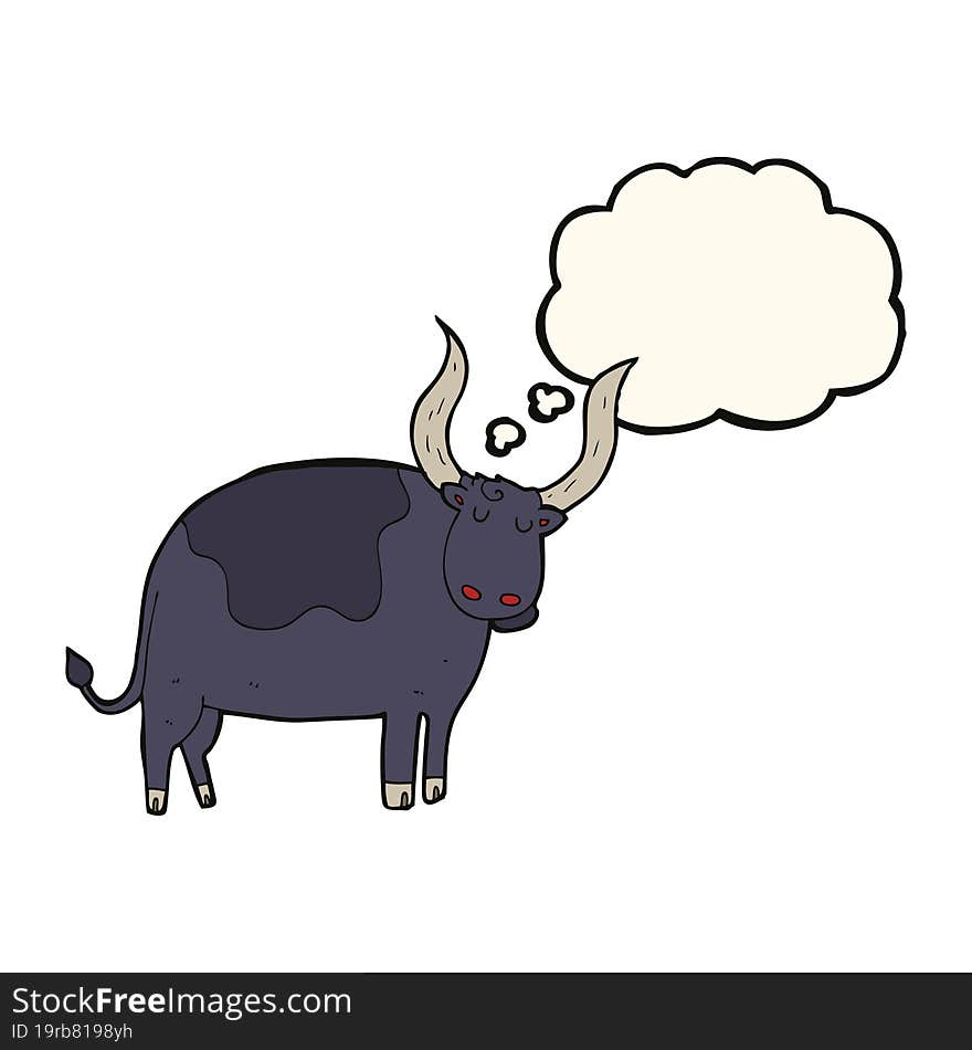 Cartoon Ox With Thought Bubble