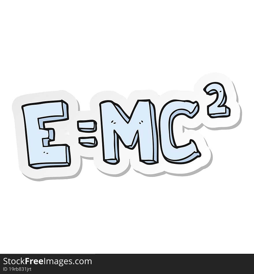 sticker of a cartoon science formula