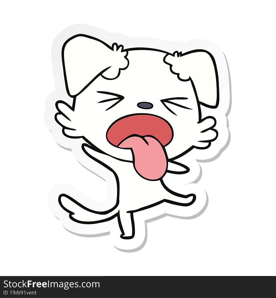 Sticker Of A Cartoon Disgusted Dog