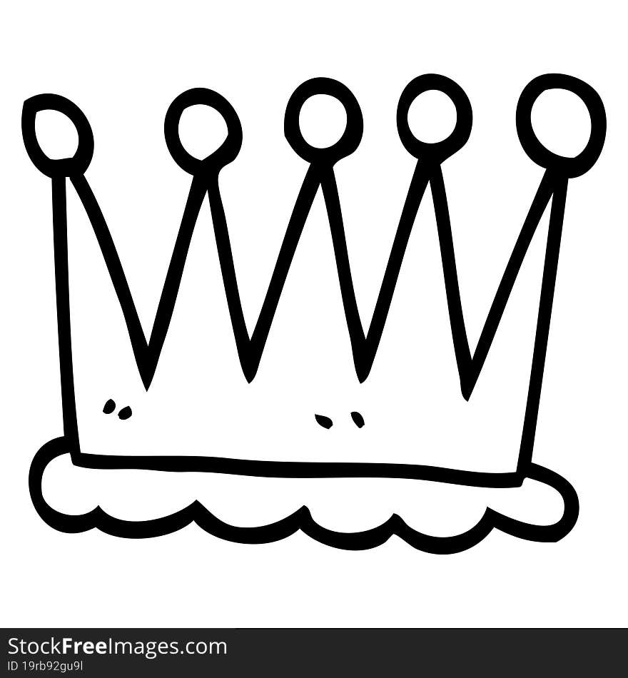 line drawing cartoon crown symbol