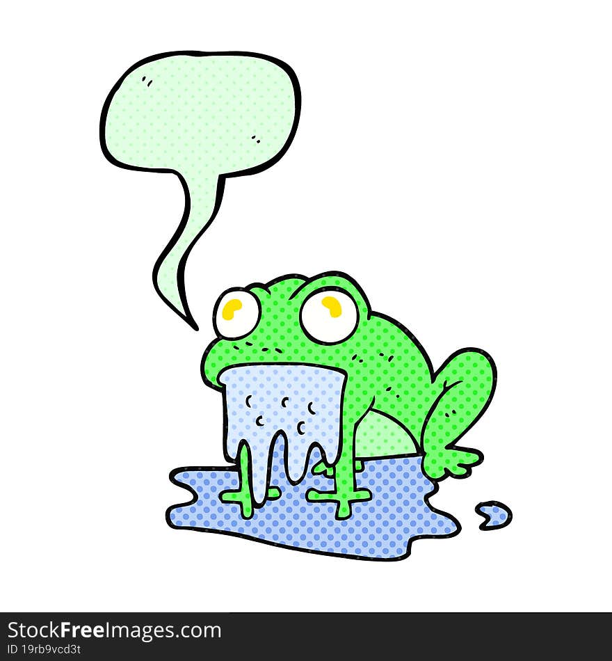 comic book speech bubble cartoon gross little frog