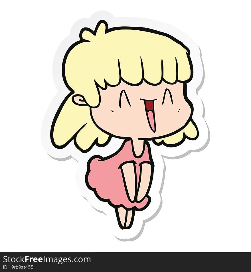 sticker of a cartoon woman