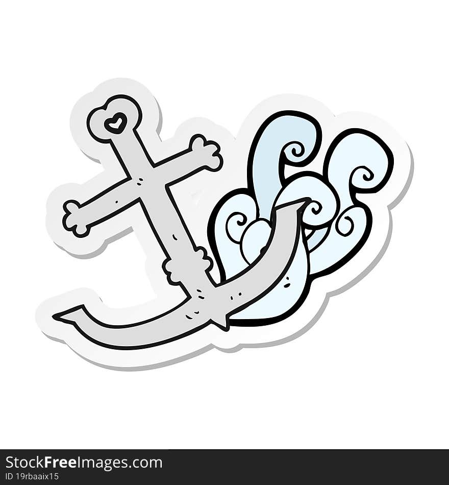 sticker of a cartoon anchor