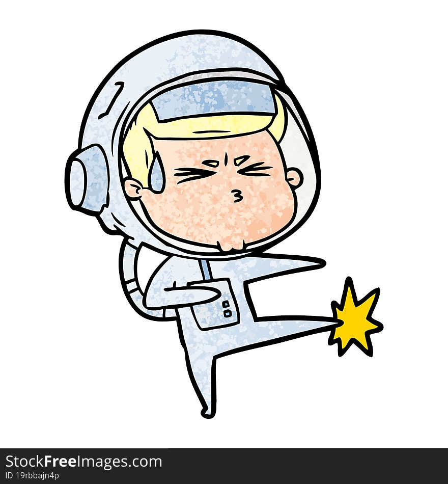 cartoon stressed astronaut. cartoon stressed astronaut