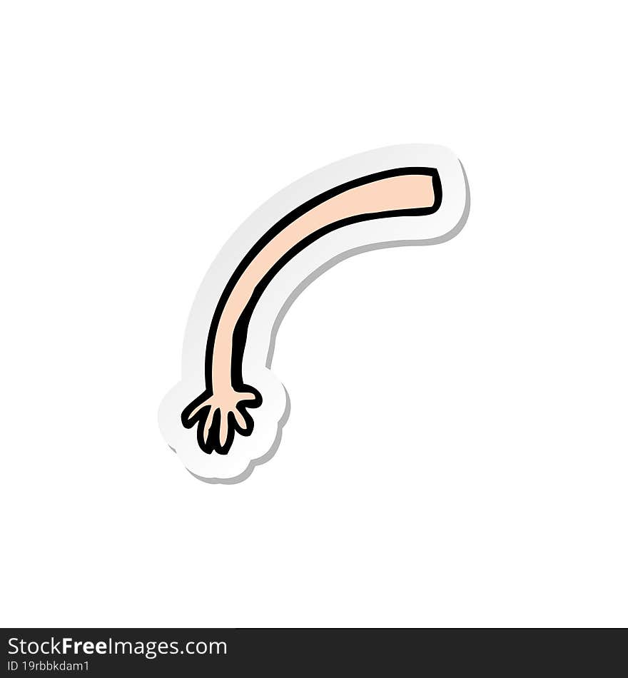 sticker of a cartoon arm gesture