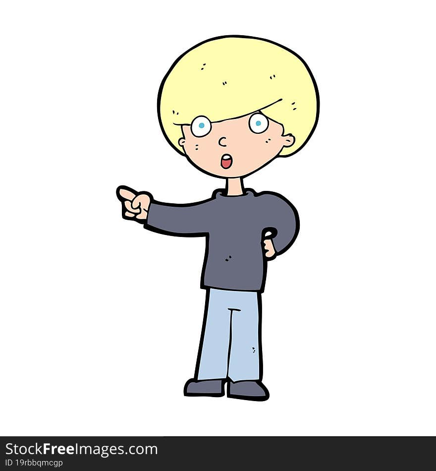 cartoon pointing boy