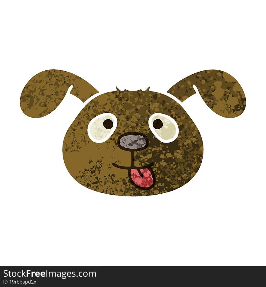 retro illustration style quirky cartoon dog face. retro illustration style quirky cartoon dog face