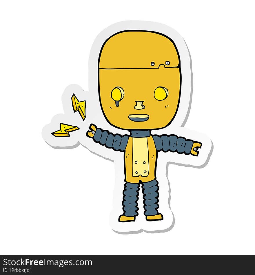 sticker of a cartoon robot