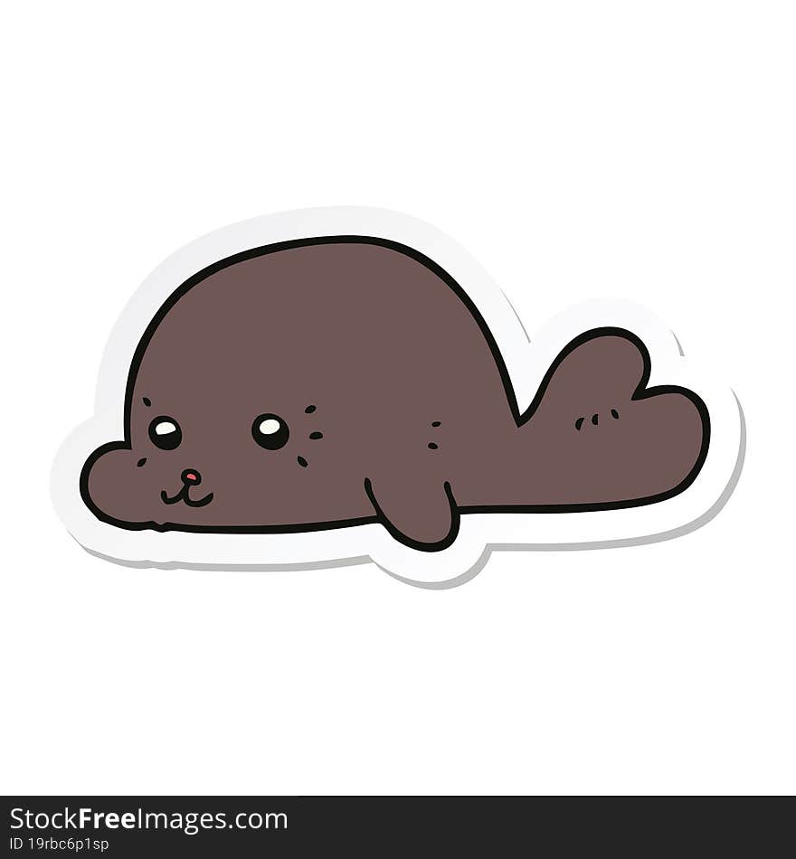 sticker of a cartoon baby seal