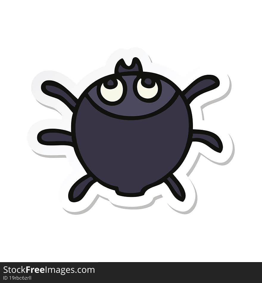 sticker of a quirky hand drawn cartoon beetle