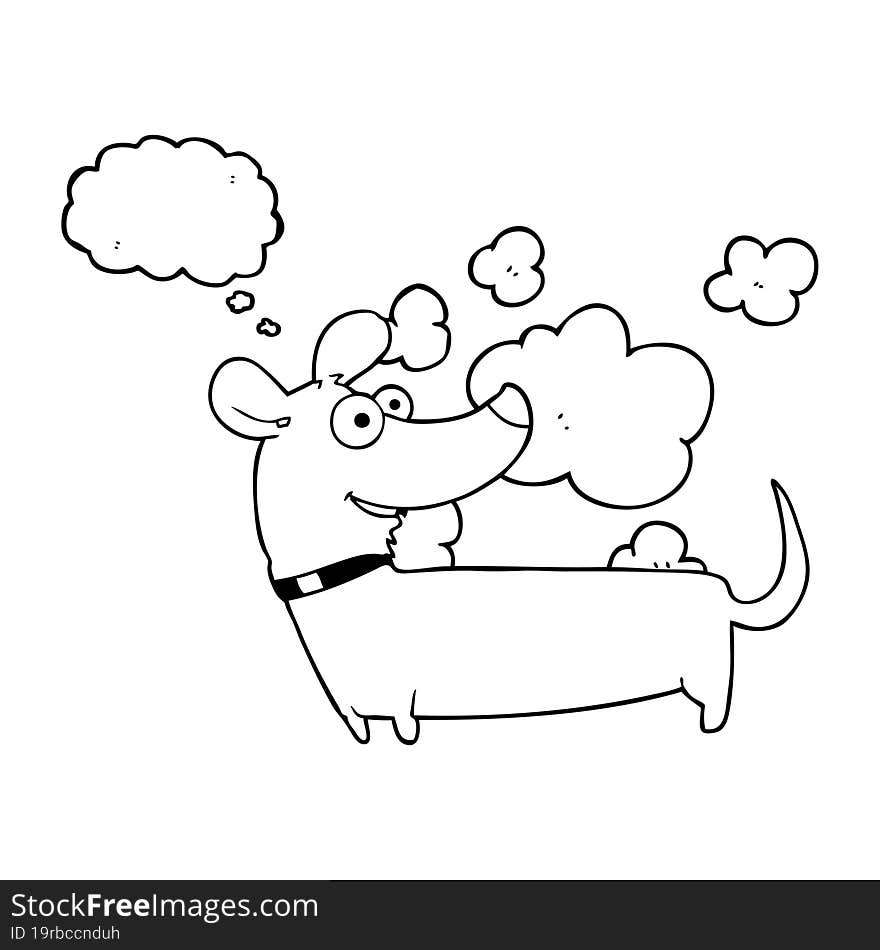 thought bubble cartoon happy dog