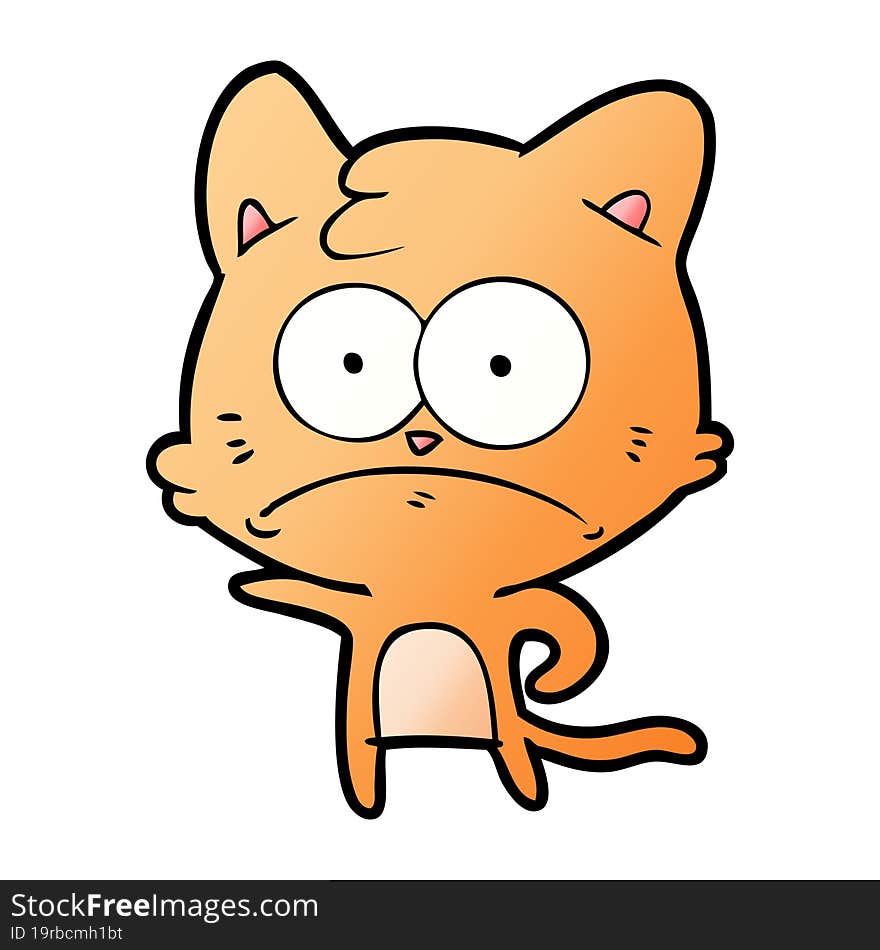 cartoon nervous cat. cartoon nervous cat