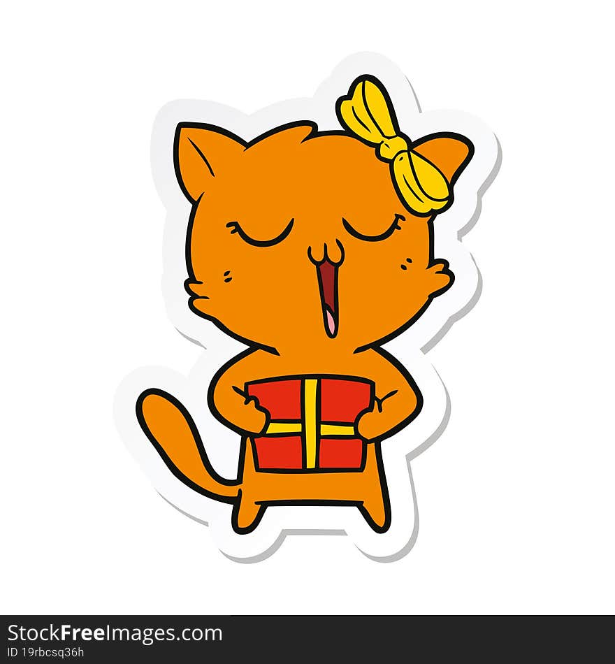 sticker of a cartoon cat