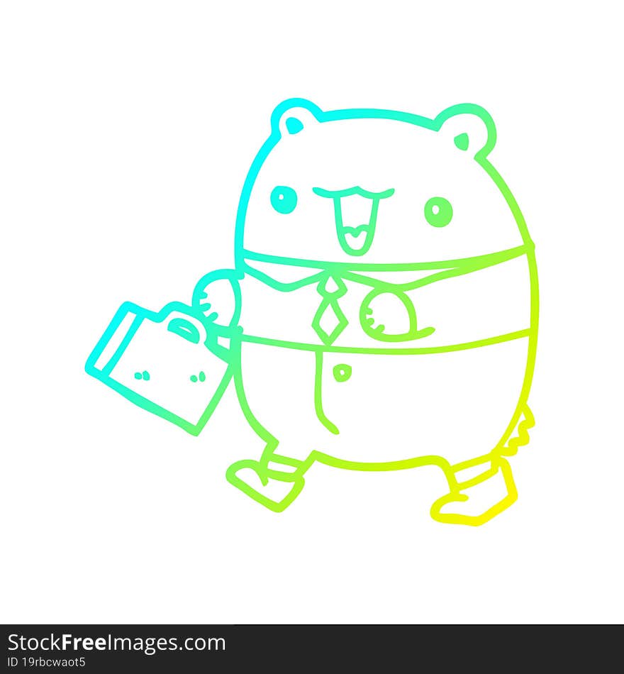 Cold Gradient Line Drawing Cute Cartoon Business Bear