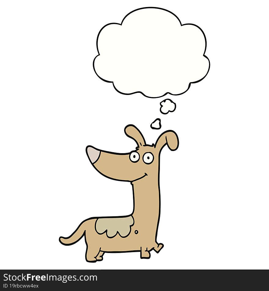 Cartoon Dog And Thought Bubble