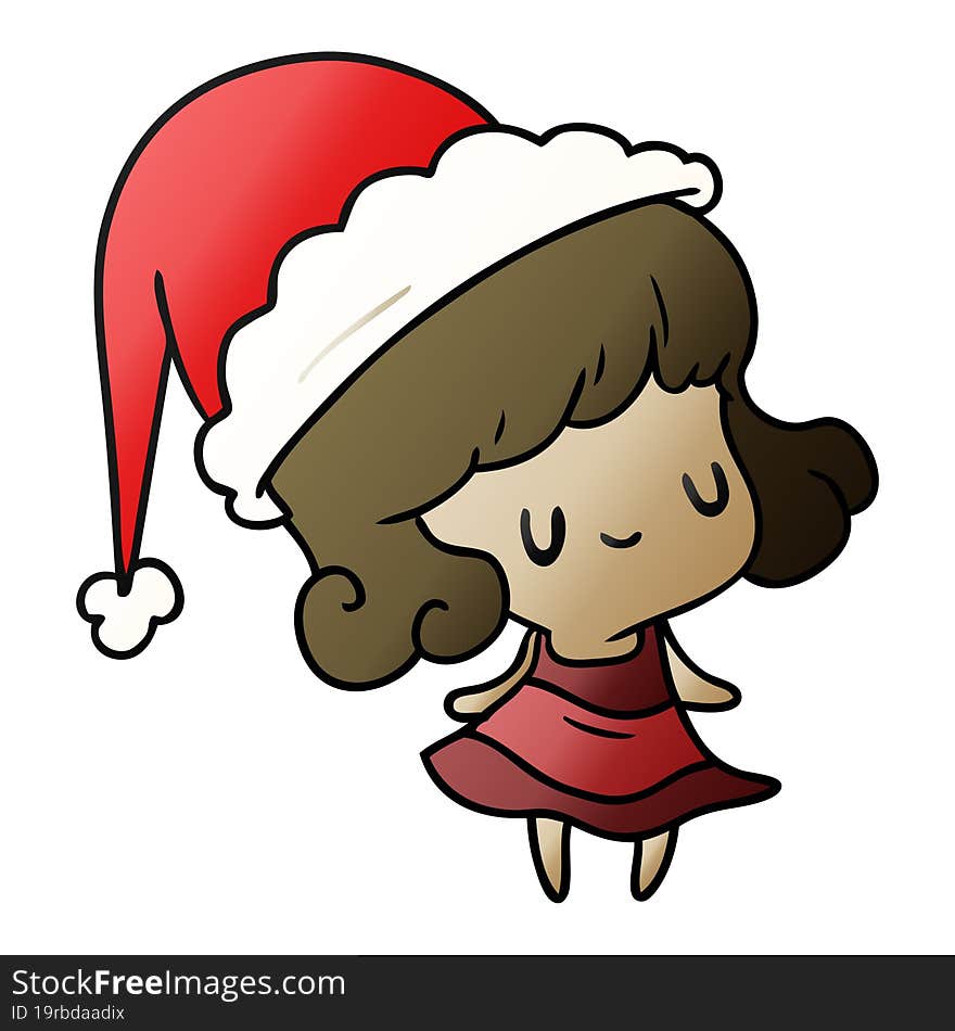 Christmas Gradient Cartoon Of Kawaii Girl