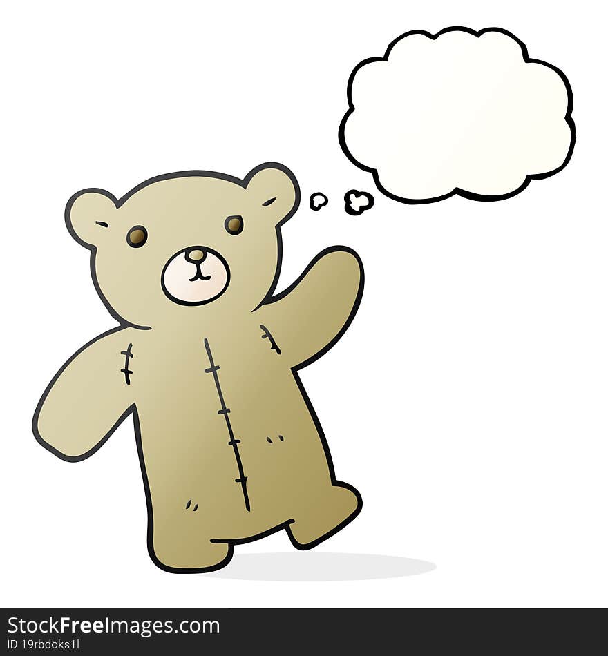 Thought Bubble Cartoon Teddy Bear