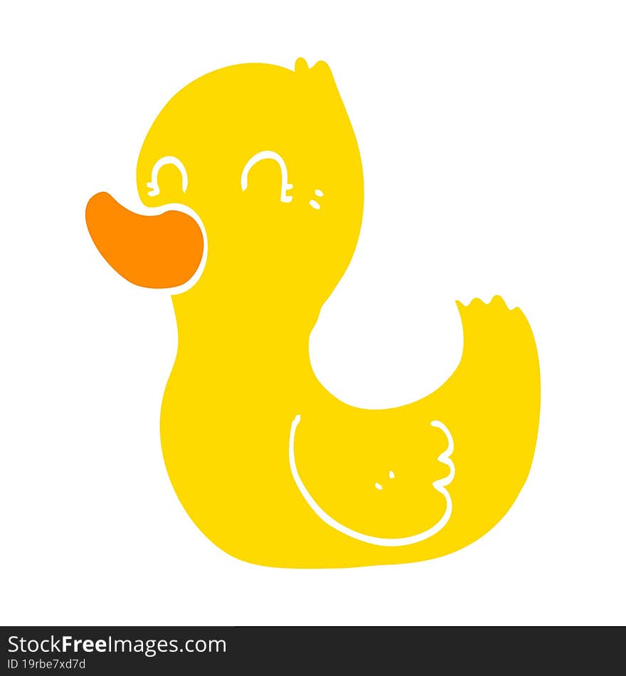 Flat Color Style Cartoon Duck