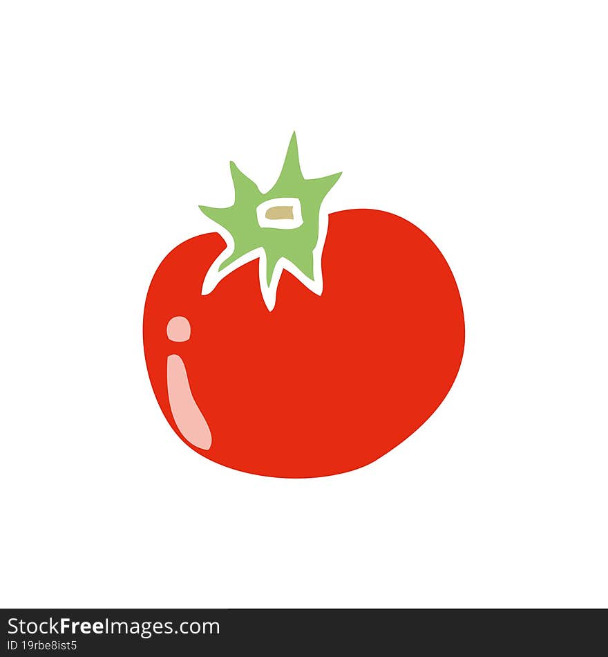 flat color style cartoon tomato