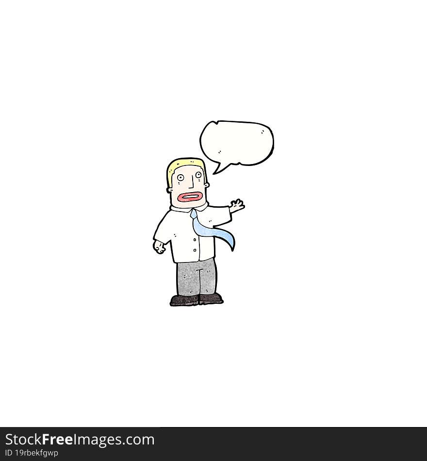 cartoon man with speech bubble