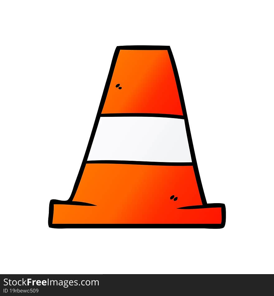 cartoon road traffic cone. cartoon road traffic cone