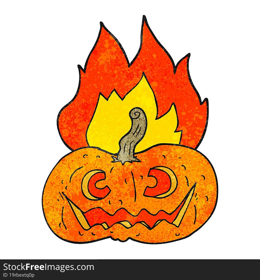 texture cartoon flaming halloween pumpkin