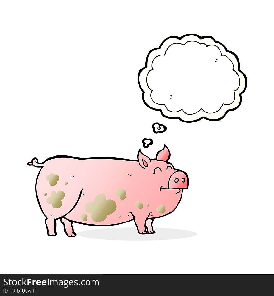 thought bubble cartoon muddy pig