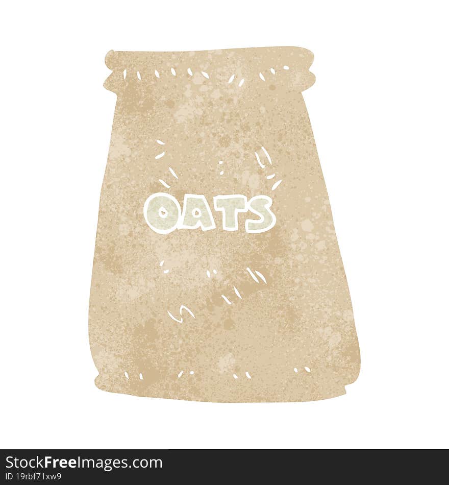 retro cartoon bag of oats