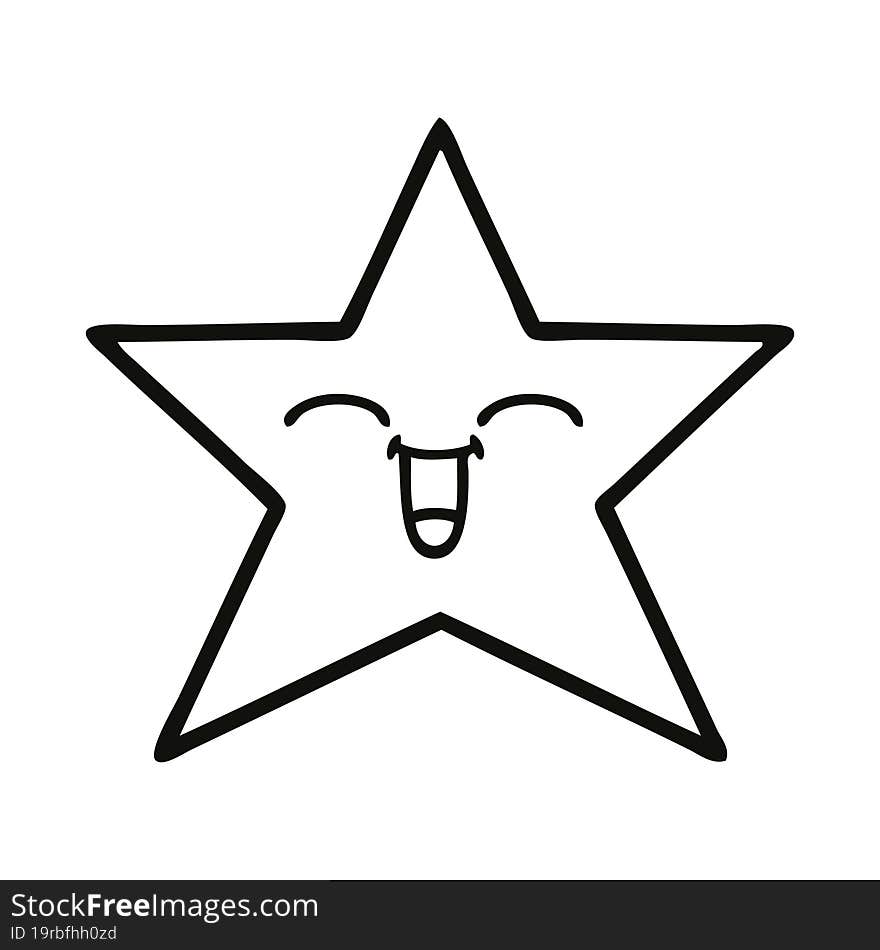 line drawing cartoon gold star