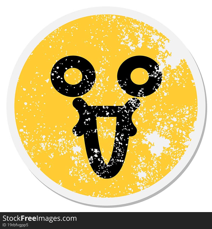 Happy Blank Face Circular Sticker