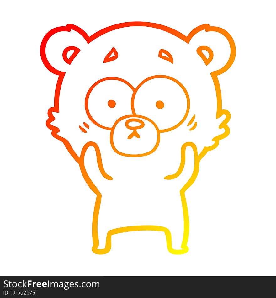 warm gradient line drawing surprised polar bear cartoon