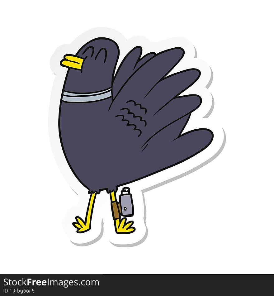 sticker of a cartoon bird