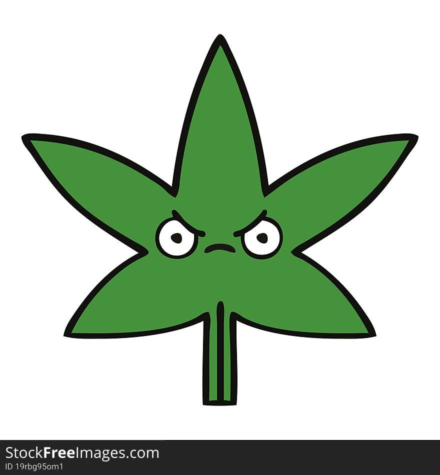 cute cartoon of a marijuana leaf. cute cartoon of a marijuana leaf