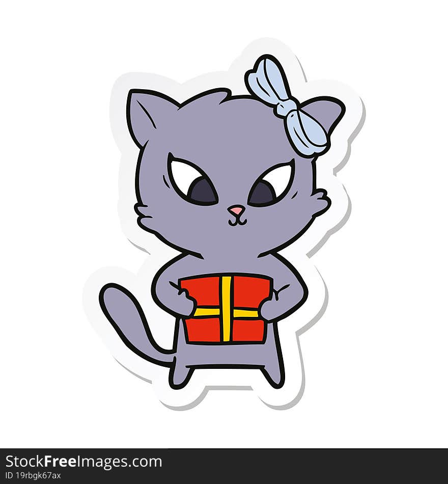 sticker of a cartoon cat