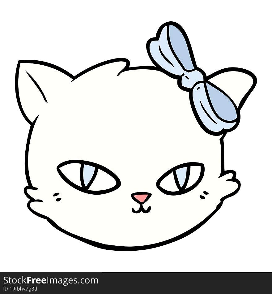 cartoon cat wearing bow. cartoon cat wearing bow