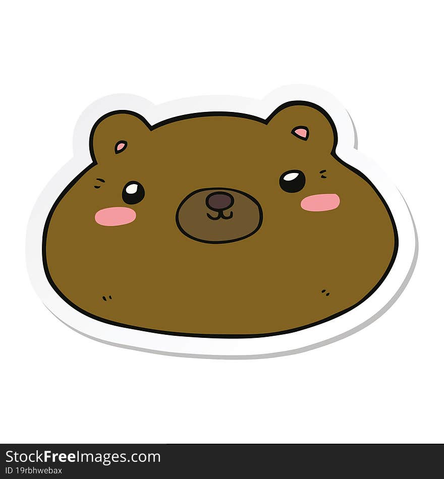 Sticker Of A Cartoon Bear