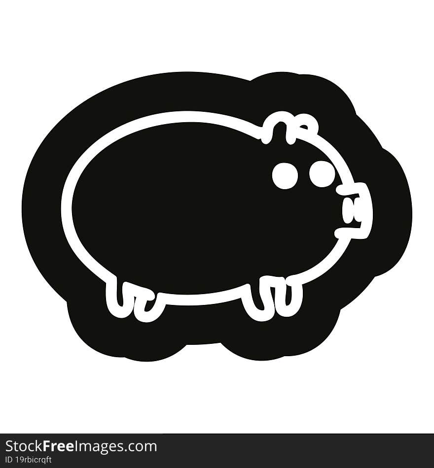 fat pig icon symbol