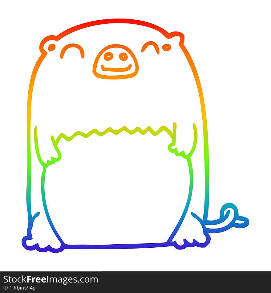 rainbow gradient line drawing cartoon creature