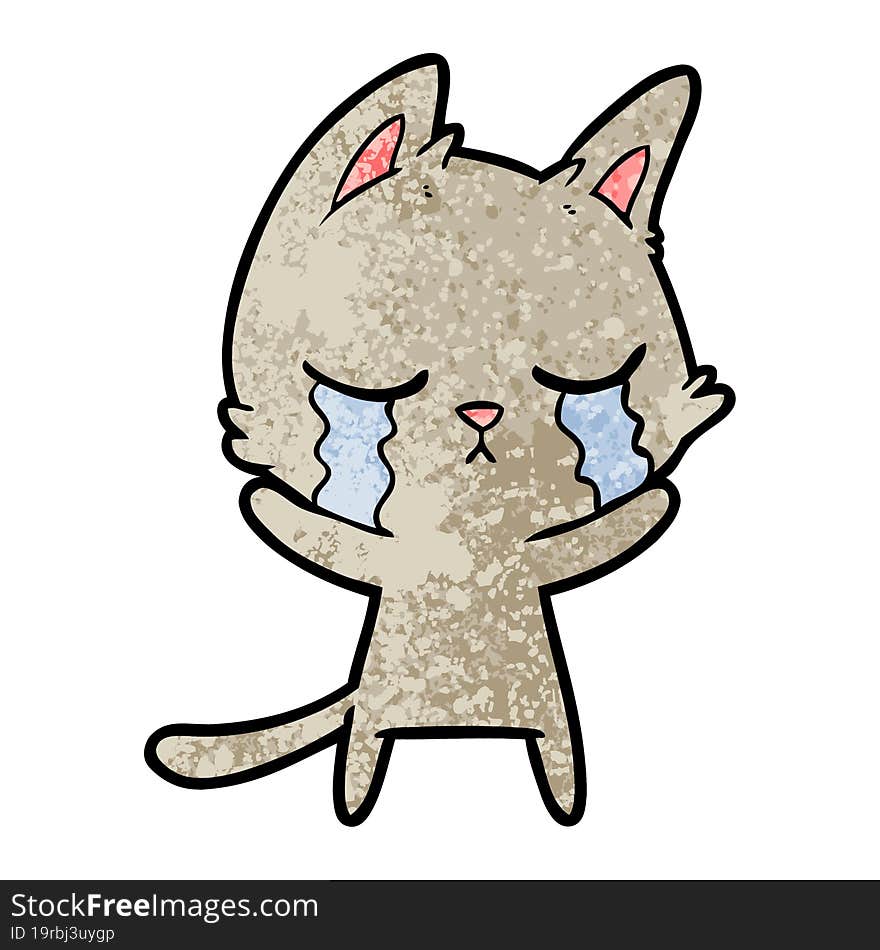 crying cartoon cat. crying cartoon cat