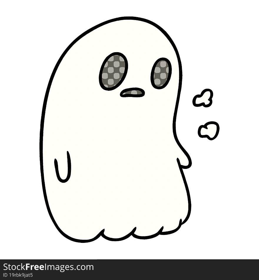 cartoon of a kawaii cute ghost