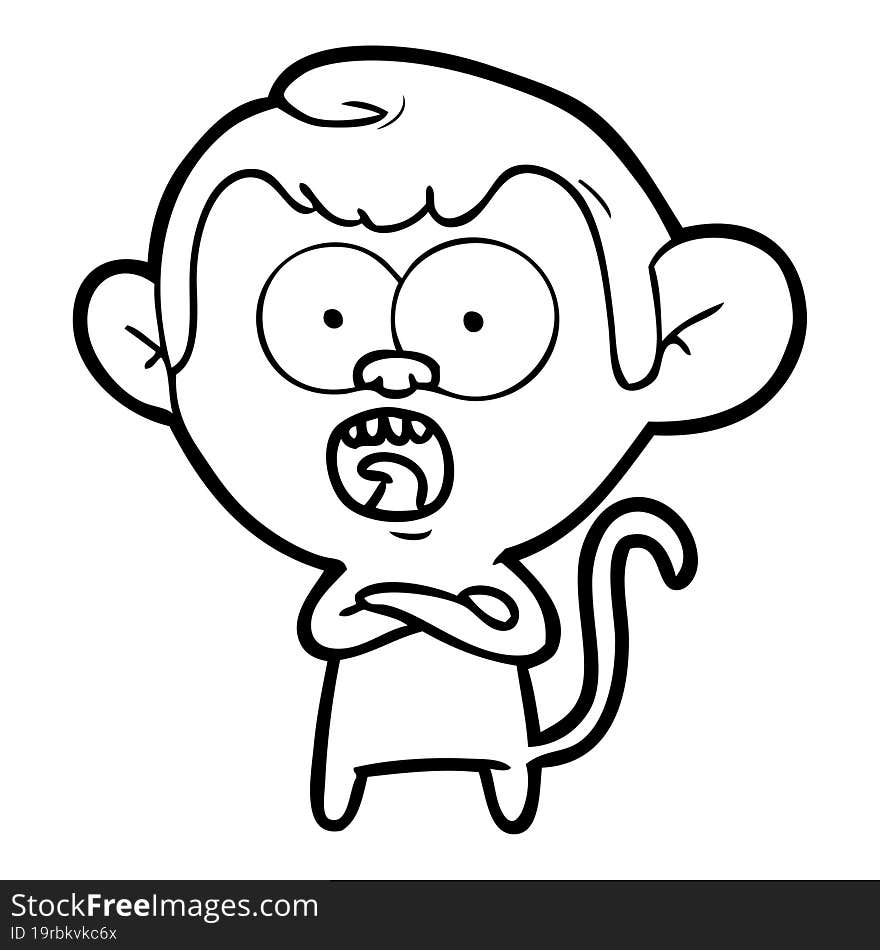 cartoon shocked monkey. cartoon shocked monkey